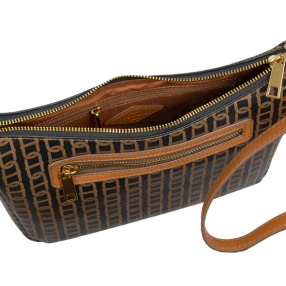 Fossil Cecilia Small Crossbody Bag Chain Print Brown Bag - Picture 2 of 6